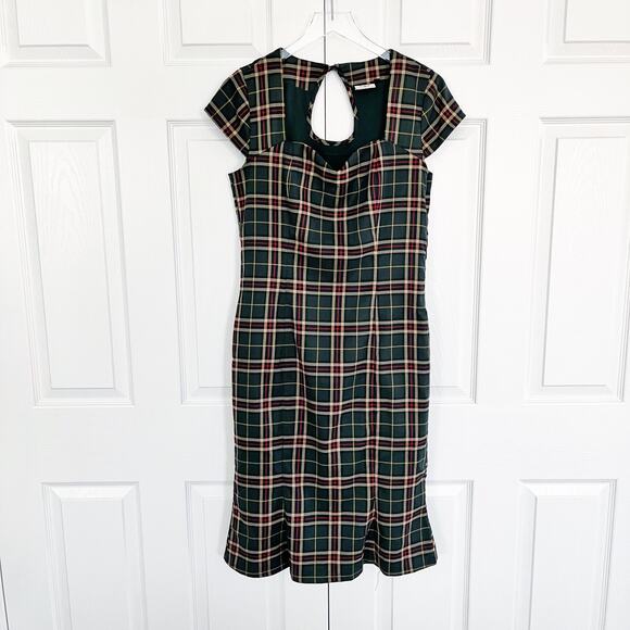 Dancing Days by Banned Poppy Tartan Plaid Pencil Wiggle Dress - Picture 2 of 8